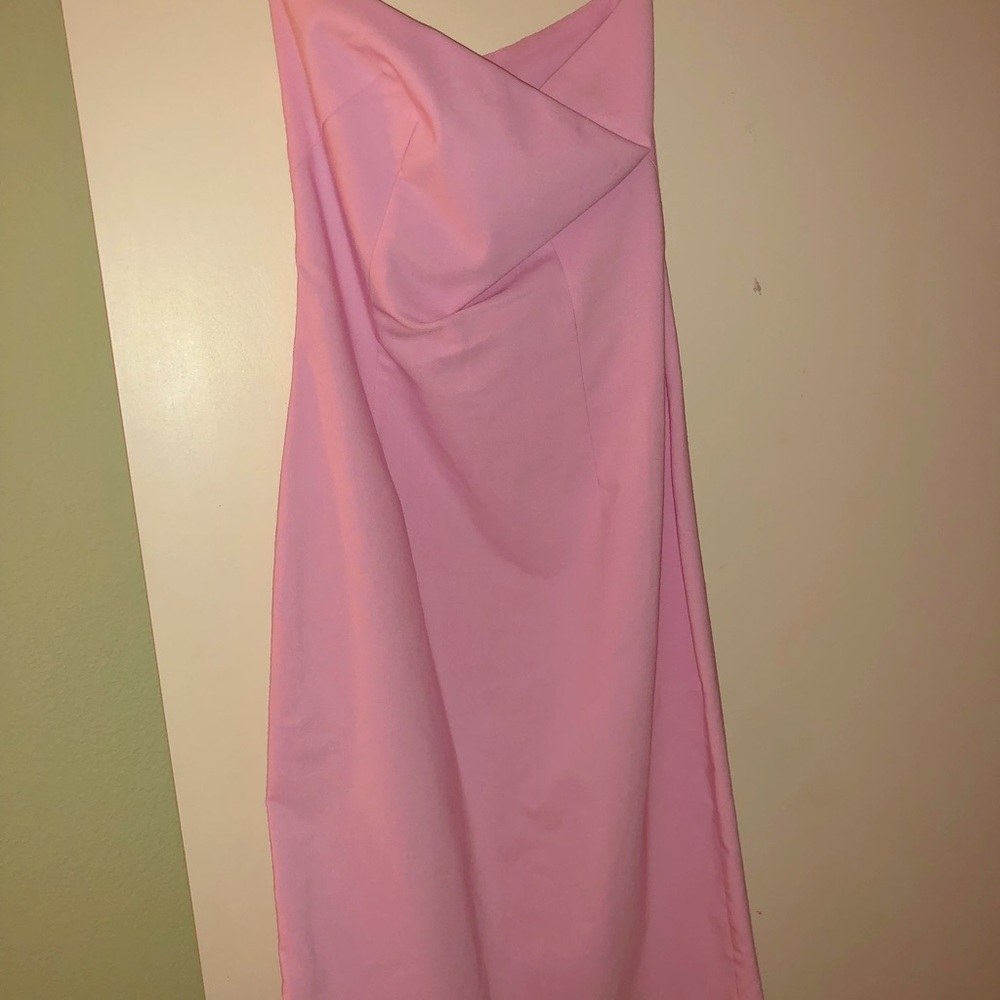 Pink strapless dress